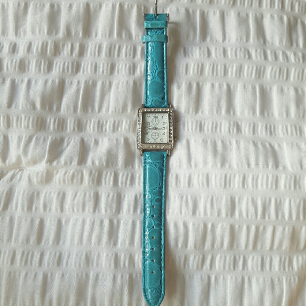 Turquoise Crystal-Accent Women's Dress Watch